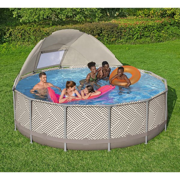 BESTWAY STEEL PRO MAX FRAME POOL KOMPLETT-SET MIT SONNENSCHUTZDACH Ø 396X107CM – Bild 2