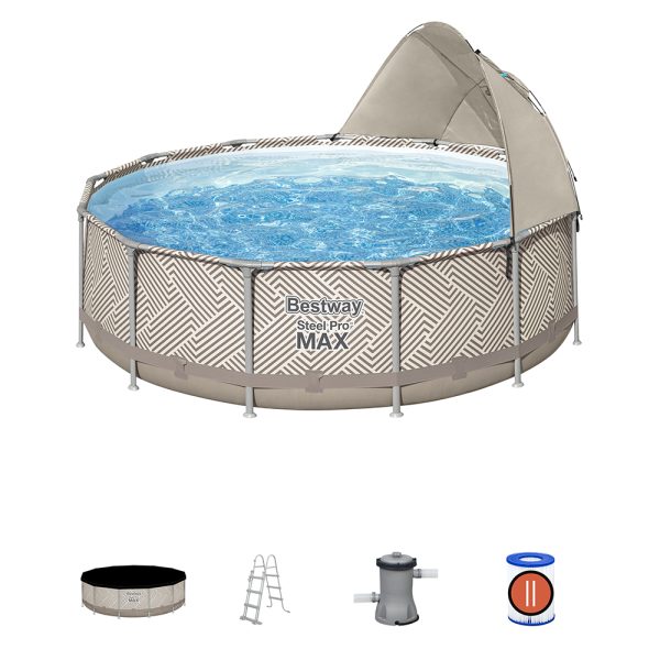 BESTWAY STEEL PRO MAX FRAME POOL KOMPLETT-SET MIT SONNENSCHUTZDACH Ø 396X107CM – Bild 3