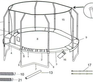 ERSATZTEILE TRAMPOLIN JUMPKING OVAL POD213X305CM | Sportsness.ch