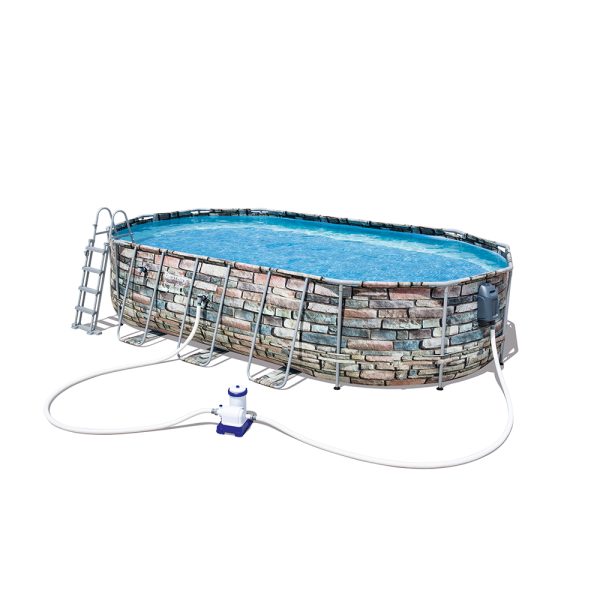 BESTWAY POWER STEEL COMFORT JET SERIES FRAME POOL KOMPLETT-SET 610X366X122 | Sportsness.ch