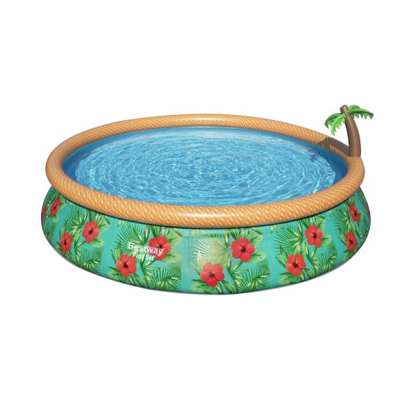 BESTWAY FAST SET AUFBLASPOOL-SET PARADISSE PALMS 457 X 84 CM | Sportsness.ch