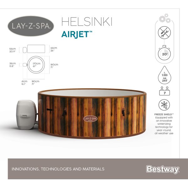 LAY-Z-SPA HELSINKI AIRJET WHIRLPOOL FÜRBIS ZU 7 PERSONEN – Bild 27