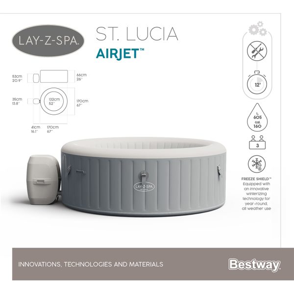 LAY-Z-SPA WHIRLPOOL ST. LUCIA AIRJET FÜRBIS ZU 3 PERSONEN – Bild 24