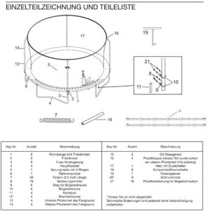 ERSATZTEILE TRAMPOLIN JUMPKING 305CM | Sportsness.ch