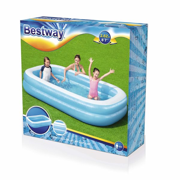 BESTWAY BLUE RECTANGULAR FAMILY POOL 262 X 175 X 51 CM – Bild 3