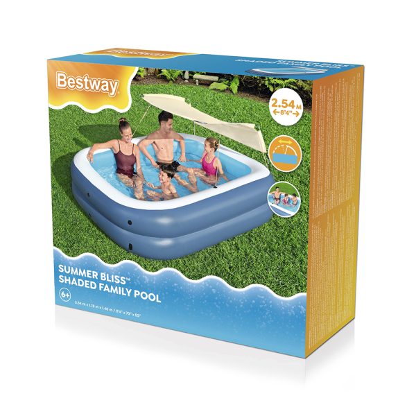 BESTWAY FAMILY POOL SUMMER BLISS MIT SONNENSCHUTZDACH 254 X 178 X 140 CM – Bild 3