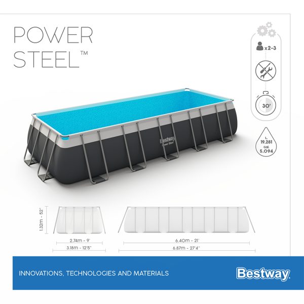 BESTWAY POWER STEEL FRAME POOL KOMPLETT-SET 640 X 274 X 132 CM – Bild 10