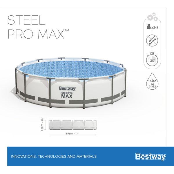 BESTWAY STEEL PRO MAX FRAME POOL KOMPLETT-SET 396 X 122 CM, RUND – Bild 10