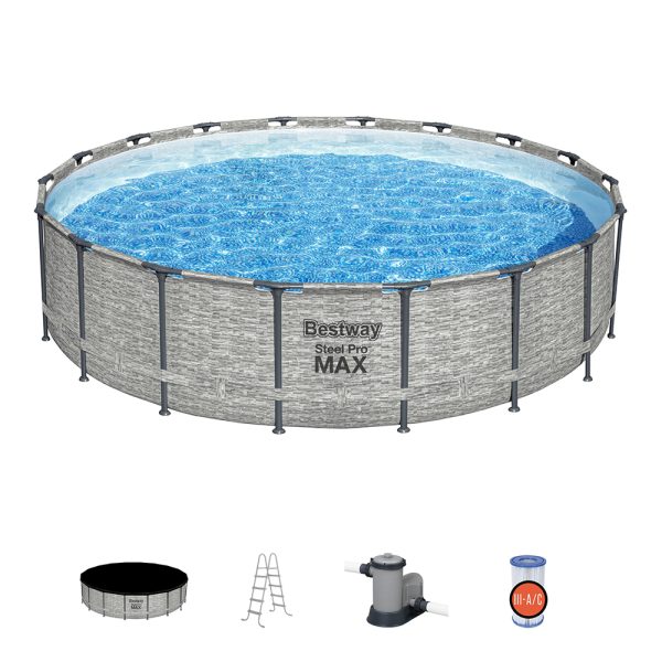 BESTWAY STEEL PRO MAX AUFSTELLPOOL KOMPLETT-SET MIT FILTERPUMPE 549 X 122 CM – Bild 4