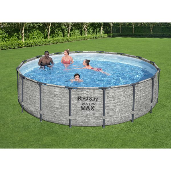 BESTWAY STEEL PRO MAX AUFSTELLPOOL KOMPLETT-SET 488 X 122 CM, RUND – Bild 3