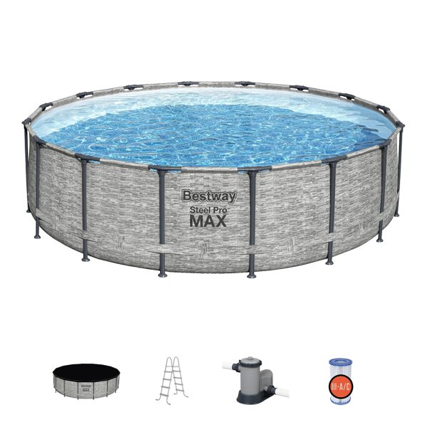 BESTWAY STEEL PRO MAX AUFSTELLPOOL KOMPLETT-SET 488 X 122 CM, RUND – Bild 4