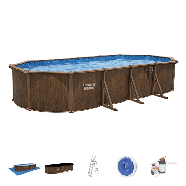 BESTWAY HYDRIUM STAHLWANDPOOL KOMPLETT-SET MIT SANDFILTERANLAGE 732X366X132CM – Bild 4