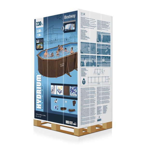 BESTWAY HYDRIUM STAHLWANDPOOL KOMPLETT-SET MIT SANDFILTERANLAGE 732X366X132CM – Bild 5