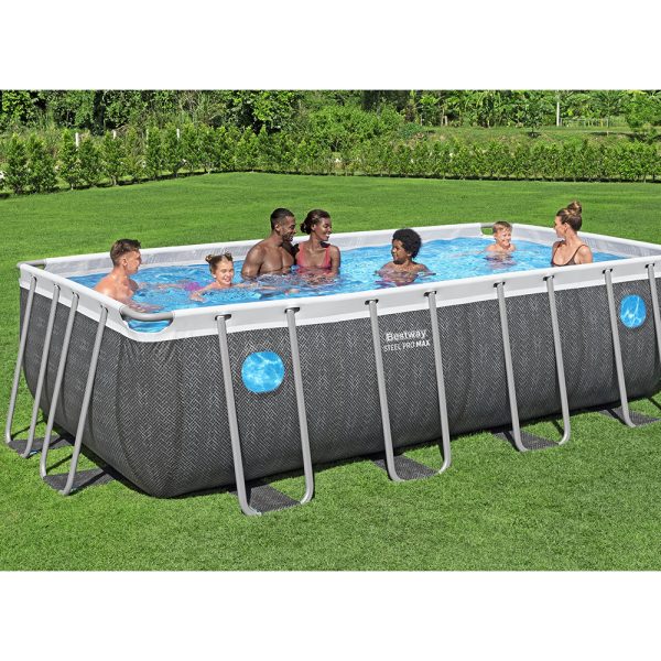 BESTWAY STEEL PRO MAX SPLASHVIEW FRAME POOL KOMPLETT-SET MIT FILTERPUMPE 488X244 – Bild 9