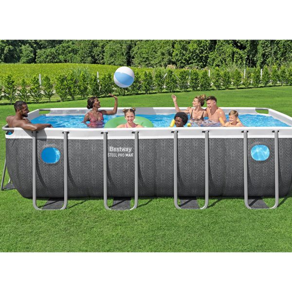 BESTWAY STEEL PRO MAX SPLASHVIEW FRAME POOL KOMPLETT-SET MIT FILTERPUMPE 488X244 – Bild 13