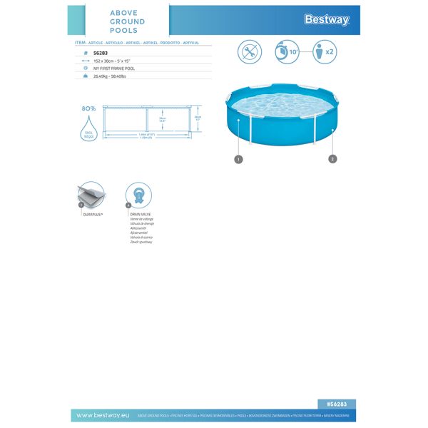 BESTWAY MY FIRST FRAME POOL Ø 152X38 CM – Bild 7