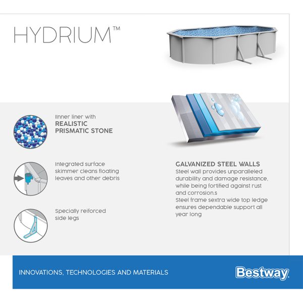 BESTWAY HYDRIUM STAHLWANDPOOL KOMPLETT-SET MIT SANDFILTERANLAGE 610X36X122CM – Bild 12