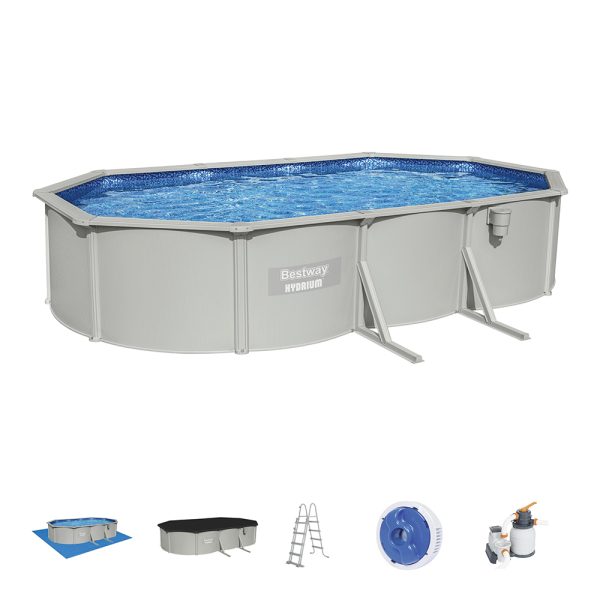 BESTWAY HYDRIUM STAHLWANDPOOL KOMPLETT-SET MIT SANDFILTERANLAGE 610X36X122CM – Bild 4