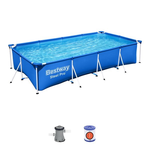 BESTWAY STEEL PRO FRAME POOL-SET, ECKIG MIT FILTERPUMPE 400 X 211 X 81 CM – Bild 3