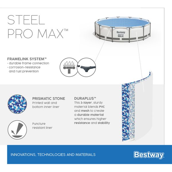 BESTWAY STEEL PRO MAX AUFSTELLPOOL-SET 457 X 122 CM – Bild 12