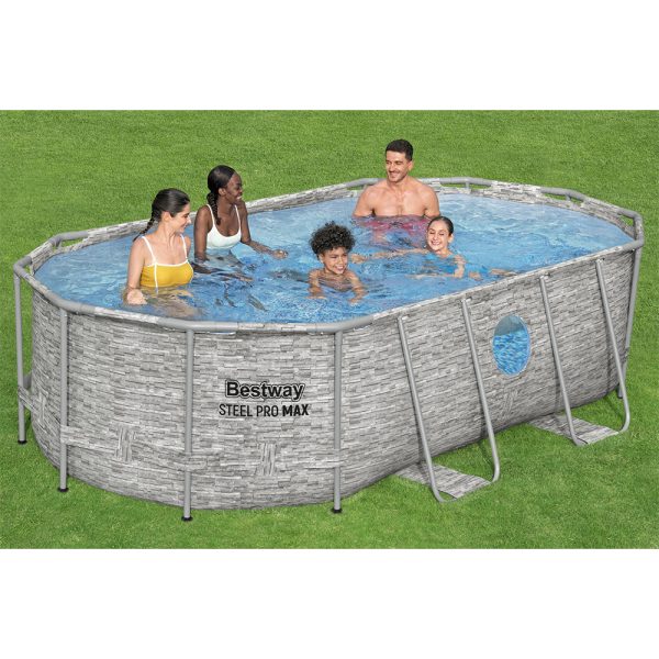 BESTWAY STEEL PRO MAX SPLASHVIEW FRAME POOL KOMPLETT-SET MIT FILTERPUMPE 427X250 – Bild 3
