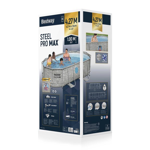 BESTWAY STEEL PRO MAX SPLASHVIEW FRAME POOL KOMPLETT-SET MIT FILTERPUMPE 427X250 – Bild 5