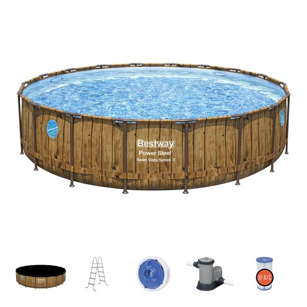 BESTWAY POWER STEEL SWIM VISTA SERIES IAUFSTELLPOOL KOMPLETT-SET 549X122CM – Bild 3