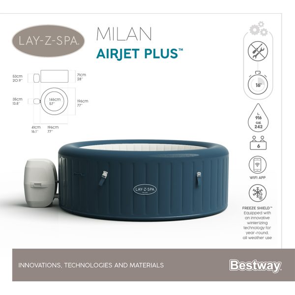 LAY-Z-SPA MILAN AIRJET PLUS WHIRLPOOL MIT APP-STEUERUNG FÜR BIS ZU 6 PERSONEN – Bild 29