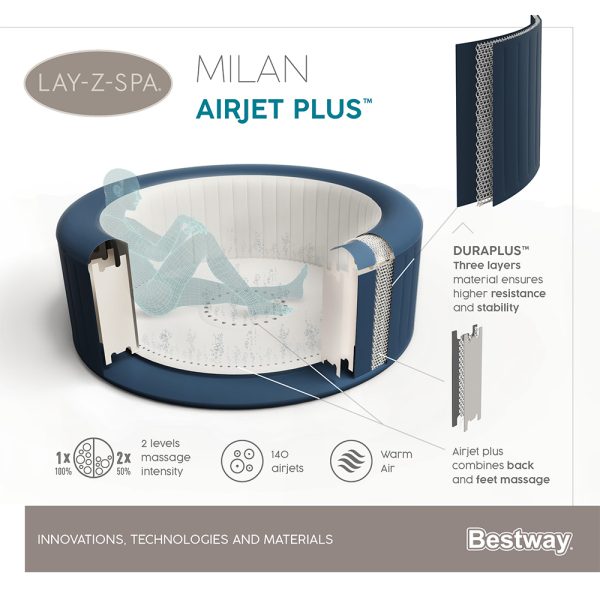 LAY-Z-SPA MILAN AIRJET PLUS WHIRLPOOL MIT APP-STEUERUNG FÜR BIS ZU 6 PERSONEN – Bild 30