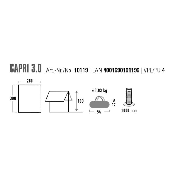 HIGH PEAK SONNENSEGEL TARP CAPRI 3.0 – Bild 2