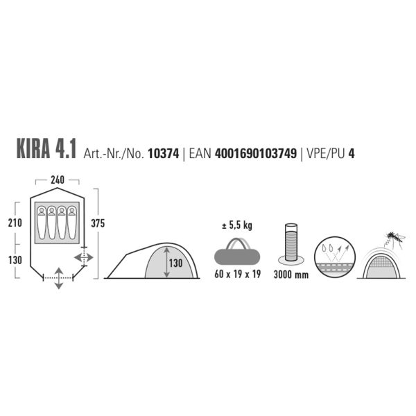HIGH PEAK KUPPELZELT KIRA 4.1 – Bild 7