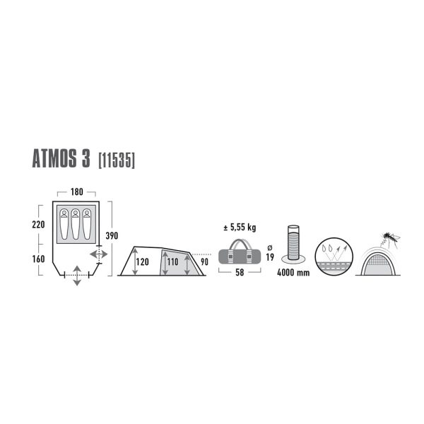 HIGH PEAK ZELT ATMOS 3 – Bild 2