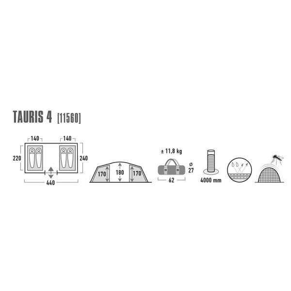 HIGH PEAK TUNNEL-ZELT TAURIS 4 – Bild 7
