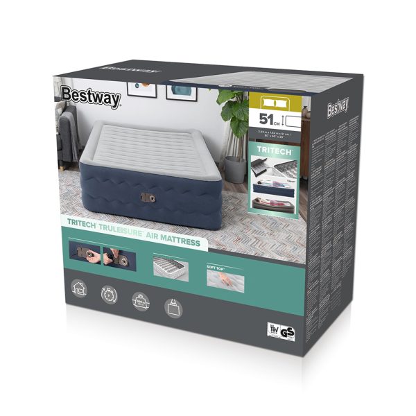 BESTWAY TRITECH DOPPELLUFTBETT TRULEISURE MIT INTEGRIERTER PUMPE 203X152X51 CM – Bild 3