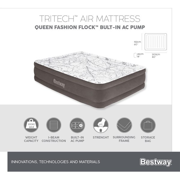 BESTWAY TRITECH LUFTBETT CUSHIFY TOP MIT INTEGRIERTER ELEKTROPUMPE 203X152X46 CM – Bild 10