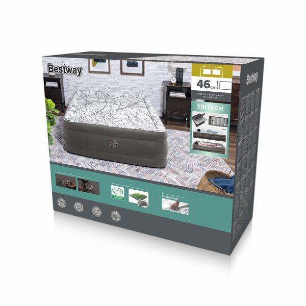 BESTWAY TRITECH LUFTBETT CUSHIFY TOP MIT INTEGRIERTER ELEKTROPUMPE 203X152X46 CM – Bild 3