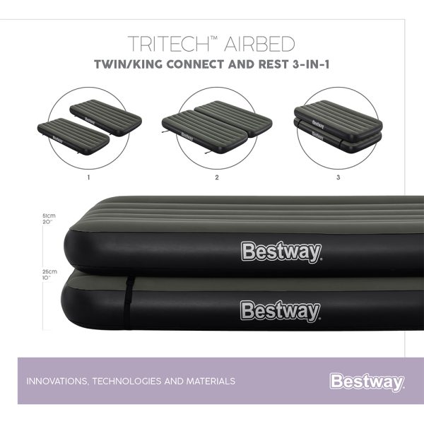 BESTWAY TRITECH CONNECT AND REST 3-IN-1TWIN/KINGSIZE-LUFTBETT 188 X 99 X 25 CM – Bild 14