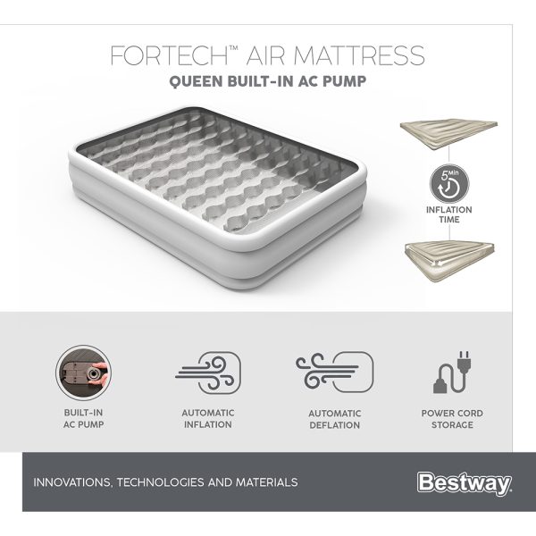 BESTWAY FORTECH LUFTBETT MIT INTEGRIERTER ELEKTROPUMPE 203 X 152 X 36 CM – Bild 29