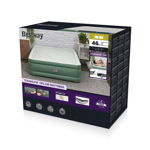 BESTWAY TOUGHLITE TPU-DOPPELLUFTBETT MIT INTEGRIERTER ELEKTROPUMPE 203X152X46CM – Bild 3