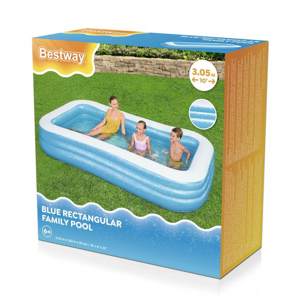 DELUXE BLUE RECTANGULAR FAMILY POOL 305X183X56CM – Bild 3