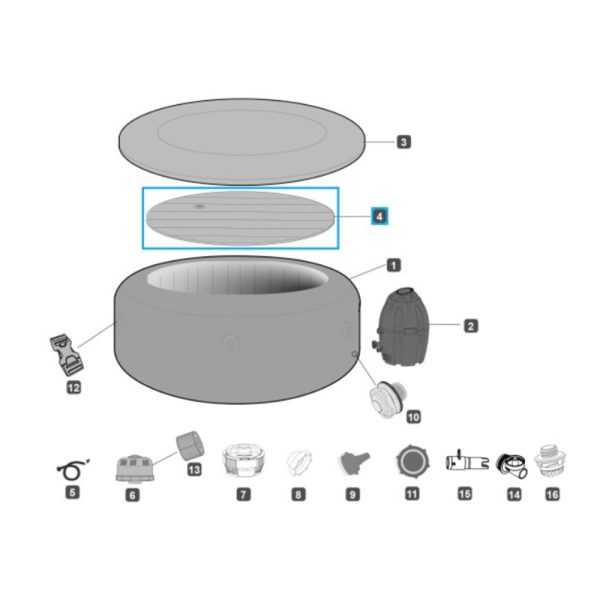 LAY-Z-SPA AUFBLASBARE ABDECKUNG 180 X 66 CM (NICHT FÜR HELSINKI) – Bild 2