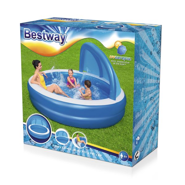 BESTWAY FAMILY POOL SUMMER DAYS MIT UV CAREFUL-SONNENDACH 241 X 140 CM – Bild 4