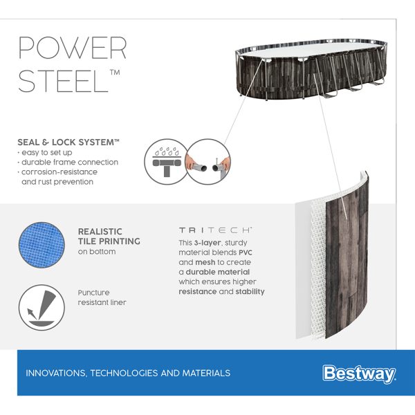 BESTWAY POWER STEEL FRAME POOL KOMPLETT-SET 732 X 366 X 122 CM – Bild 6