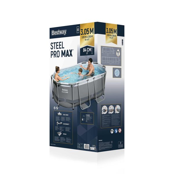 BESTWAY STEEL PRO MAX FRAME POOL SET MITFILTERPUMPE 305 X 200 X 84 CM, OVAL – Bild 4