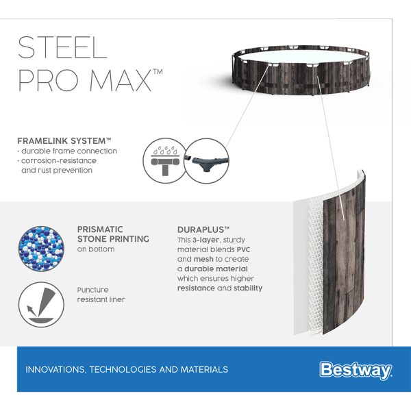 BESTWAY STEEL PRO MAX FRAME POOL SET 366X 100 CM, RUND – Bild 6