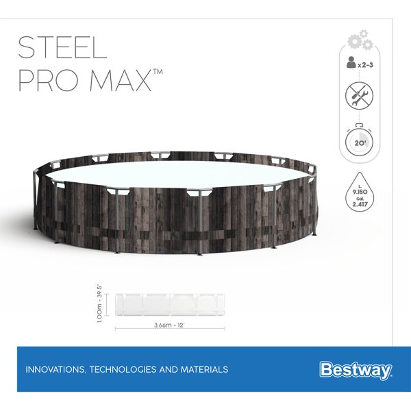 BESTWAY STEEL PRO MAX FRAME POOL SET 366X 100 CM, RUND – Bild 5