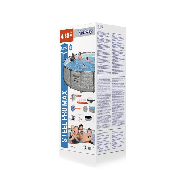 BESTWAY STEEL PRO MAX AUFSTELLPOOL KOMPLETT-SET 488 X 122 CM, RUND – Bild 5