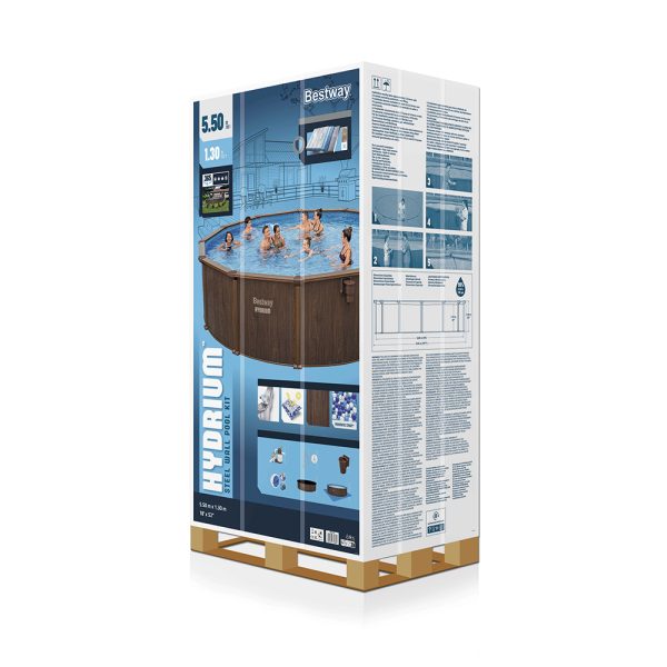 BESTWAY HYDRIUM STAHLWANDPOOL KOMPLETT-SET MIT SANDFILTERANLAGE Ø 549 X 132 CM – Bild 5