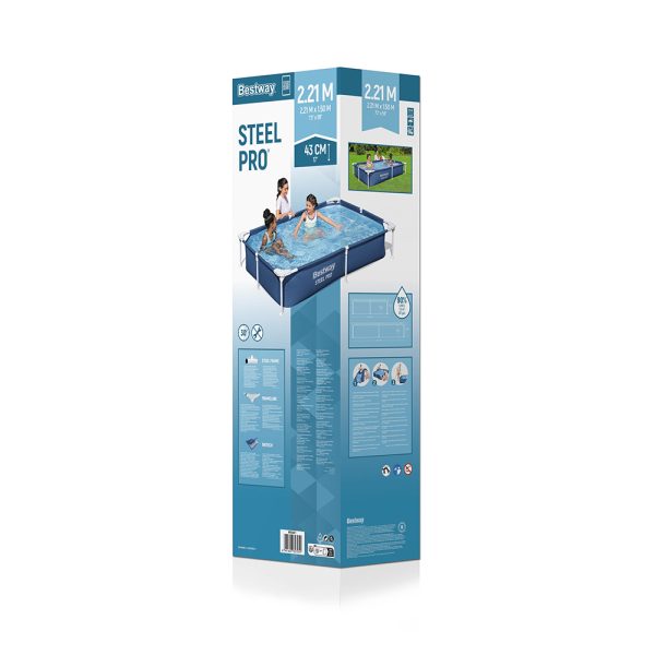 BESTWAY STEEL PRO FRAME POOL-SET, ECKIG,221 X 150 X 43 CM – Bild 3