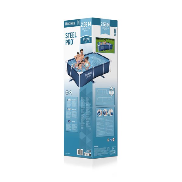 BESTWAY STEEL PRO FRAME POOL 259 X 170 X 61 CM ECKIG – Bild 3